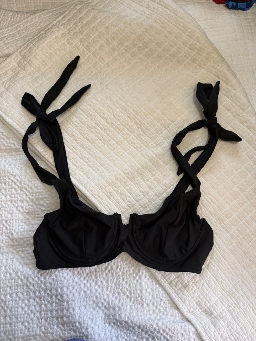 Old Navy Black Tie-Shoulder Bikini Top
